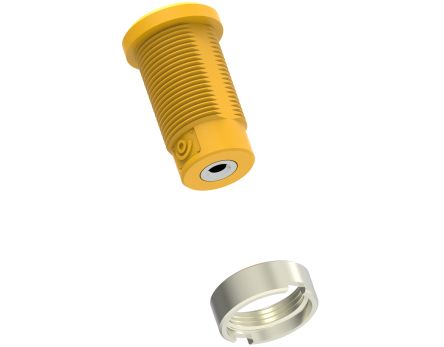 Electro PJP Yellow Female Banana Socket, 4 mm Connector, M3 Thread Termination, 36A, 1kV, Nickel Plating [3273-I-J]; 287-9075