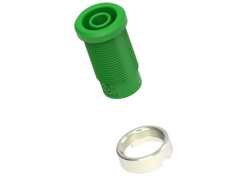 Electro PJP Green Female Banana Socket, 4 mm Connector, M3 Thread Termination, 36A, 1kV, Nickel Plating [3273-I-V]; 287-9077