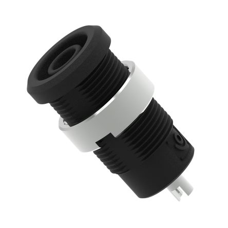 Electro PJP Black Female Banana Socket, 4 mm Connector, Solder Termination, 25A, 1kV, Nickel Plating [3275-I-N]; 287-9082