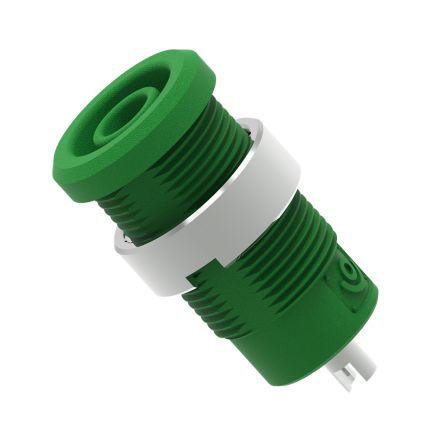 Electro PJP Green Female Banana Socket, 4 mm Connector, Solder Termination, 25A, 1kV, Nickel Plating [3275-I-V]; 287-9083