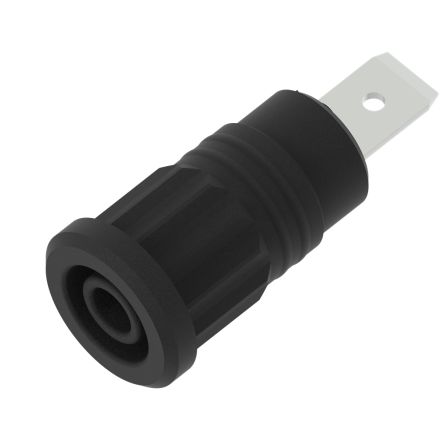 Electro PJP Black Female Banana Socket, 4 mm Connector, Press Fit Termination, 36A, 1kV, Nickel Plating [3286-N]; 287-9095