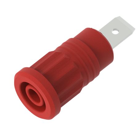 Electro PJP Red Female Banana Socket, 4 mm Connector, Press Fit Termination, 36A, 1kV, Nickel Plating [3286-R]; 287-9096