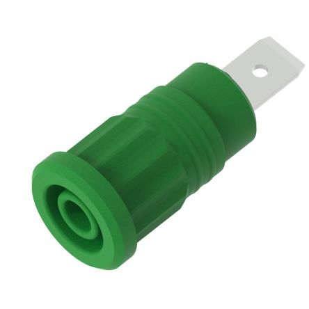 Electro PJP Green Female Banana Socket, 4 mm Connector, Press Fit Termination, 36A, 1kV, Nickel Plating [3286-V]; 287-9097