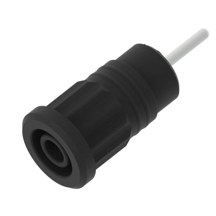 Electro PJP Black Female Banana Socket, 4 mm Connector, Press Fit Termination, 36A, 1kV, Nickel Plating [3287-N]; 287-9101