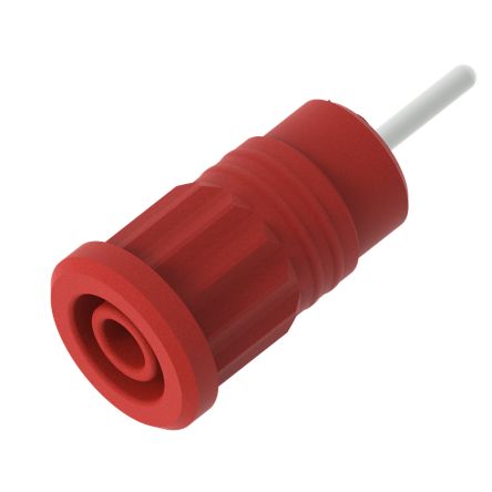 Electro PJP Red Female Banana Socket, 4 mm Connector, Press Fit Termination, 36A, 1kV, Nickel Plating [3287-R]; 287-9102