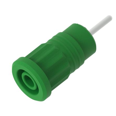 Electro PJP Green Female Banana Socket, 4 mm Connector, Press Fit Termination, 36A, 1kV, Nickel Plating [3287-V]; 287-9103