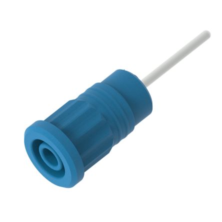 Electro PJP Blue Female Banana Socket, 4 mm Connector, Press Fit Termination, 36A, 1kV, Nickel Plating [3289-Bl]; 287-9104