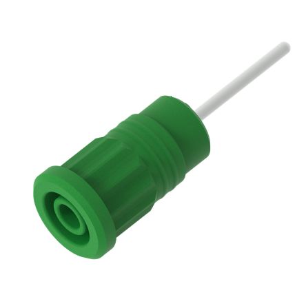 Electro PJP Green Female Banana Socket, 4 mm Connector, Press Fit Termination, 36A, 1kV, Nickel Plating [3289-V]; 287-9109