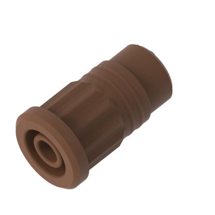 Electro PJP Brown Female Banana Socket, 4 mm Connector, Press Fit Termination, 36A, 1kV, Nickel Plating [3293-Bn]; 287-9112
