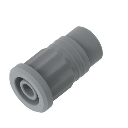 Electro PJP Grey Female Banana Socket, 4 mm Connector, Press Fit Termination, 36A, 1kV, Nickel Plating [3293-G]; 287-9113