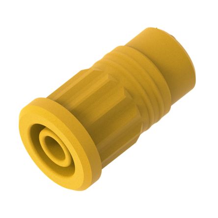 Electro PJP Yellow Female Banana Socket, 4 mm Connector, Press Fit Termination, 36A, 1kV, Nickel Plating [3293-J]; 287-9114