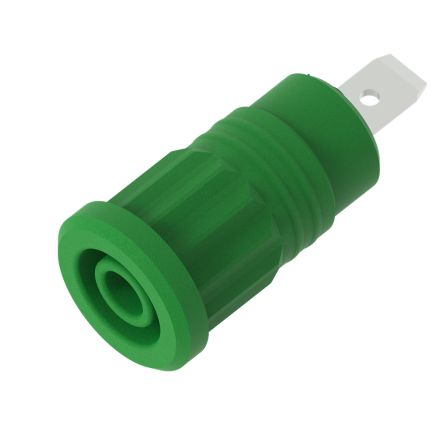 Electro PJP Green Female Banana Socket, 4 mm Connector, Press Fit Termination, 36A, 1kV, Nickel Plating [3294-V]; 287-9124