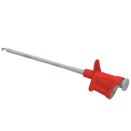 Electro PJP Red Hook Clip with , 6A, 1kV, 4mm Socket [6008-IEC-R]; 287-9136