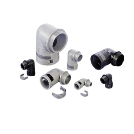 PMA Flexible Fitting, Conduit Fitting, 7mm Nominal Size, M12, Nylon 6, Black [BVWV-M12M]; 287-9428