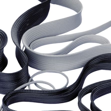 PMA Braided Nylon 66 Grey Cable Sleeve, 100m Length, F.66 Series [F.66.08GR]; 287-9435