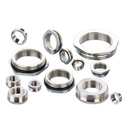PMA Reducer, Conduit Fitting, M16/M12 Nominal Size, M16, Nickel Plated Brass, Metallic [M16M12M]; 287-9440