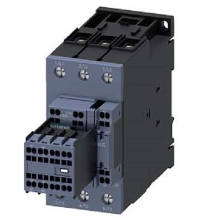 Siemens SIRIUS 3RT Size S2, 3RT2 Contactor, 110 V ac Coil, 3-Pole, 51 A, 22 kW, 2NO/2NC, 110 V ac [3RT2036-3AF04]; 287-9490