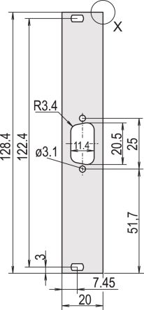 nVent SCHROFF 30118 Series Aluminium Front Panel, 128.4 x 19.98mm [30118341]; 287-9831