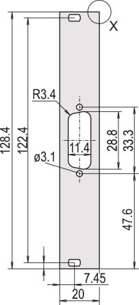 nVent SCHROFF 30118 Series Aluminium Front Panel, 128.4 x 19.98mm [30118342]; 287-9833