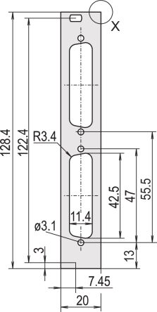 nVent SCHROFF 30118 Series Aluminium Front Panel, 128.4 x 19.98mm [30118346]; 287-9839
