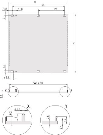 nVent SCHROFF 30848 Series Aluminium Front Panel, 261.8 x 30.1mm [30848381]; 287-9876