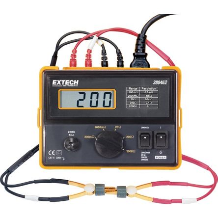 Extech 380462 Ohm Meter, 2000 Mega Ohm Max, Low Resistance [380462]; 288-0121