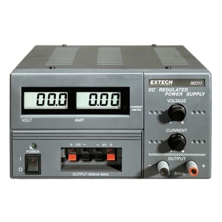 Extech 382 Series Digital Bench Power Supply, 0 → 30V, 0 → 3A, 3-Output [382213]; 288-0138