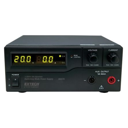 Extech Power Supply, 382276, 1 → 30V, 1 → 20A, 600W, 1 Output, 230V ac Input Voltage [382276]; 288-0142