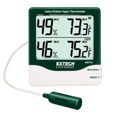 Extech 445713 Digital Thermohygrometer, ±5 %RH Accuracy, +140°F Max, 99%RH Max [445713]; 288-0190