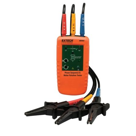Extech 480403 Phase Rotation Tester, CAT III 600V, 400Hz Max, 600V ac Max [480403]; 288-0219