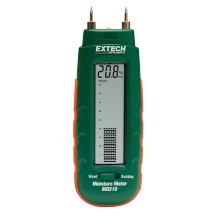Extech MO210 Moisture Meter, 44% Max, ±1 % Accuracy, Digital, LCD Display, Battery-Powered [MO210]; 288-0344