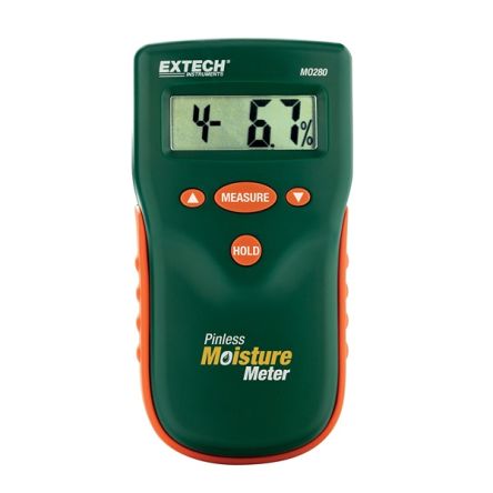 Extech MO280 Moisture Meter, 99% Max, LCD Display, Battery-Powered [MO280]; 288-0348