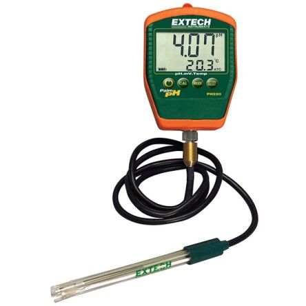 Extech PH220-C pH Meter, ±0.01pH Accuracy, 0.01pH Resolution, 14pH Max, 100 °C Max [PH220-C]; 288-0365