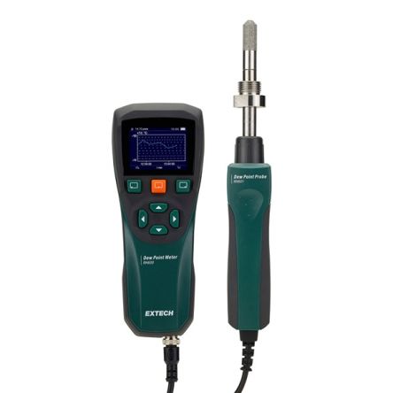 Extech RH600 Moisture Meter, 140°F Max, ±0.54 °F Accuracy, Graphic Colour Display, Battery-Powered [RH600]; 288-0409
