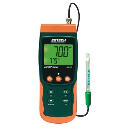 Extech SDL100 pH Meter, ±0.02pH Accuracy, 0.01pH Resolution, 14pH Max, 65 °C Max [SDL100]; 288-0416