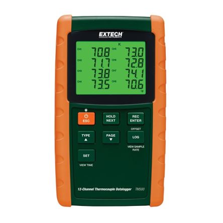 Extech TM500-NIST Thermocouple Temperature Data Logger, RS232, 12 Input Channel(s) [TM500-NIST]; 288-0442