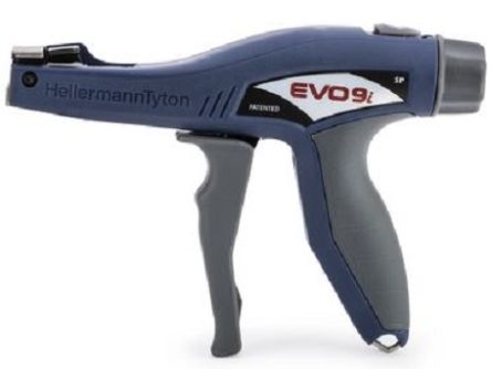 HellermannTyton EVO9iSP Cable Tie Gun, 4.6 → 13.5mm Capacity [110-88002 EVO9ISP-MET/PL-BU]; 288-0455