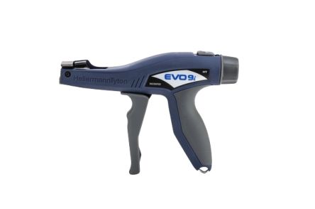 HellermannTyton EVO9iHT Cable Tie Gun, 4.6 → 13.5mm Capacity [110-88003 EVO9IHT-MET/PL-BU]; 288-0456