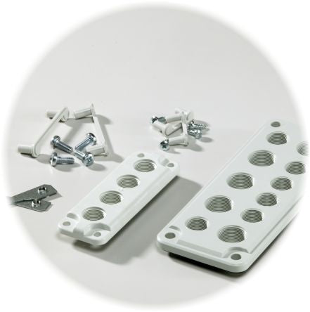 Fibox MB Series Cable Gland Plate for Use with Enclosures, 216 x 85 x 10mm [MB 10860 flange]; 288-1011