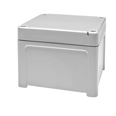 Fibox TPC Series Light Grey Polycarbonate General Purpose Enclosure, IP65, IK07, IK08, Grey Lid, 110 x 110 x 65mm [TPC 111107 enclosure]; 288-1062