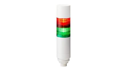Patlite LR Series Multicolour Buzzer Signal Tower, 2 Lights, 24 V dc, Nut Mounted [LR6-202WCBW-RG+FB295]; 288-1093
