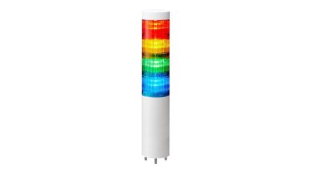 Patlite LR Series Multicolour Signal Tower, 3 Lights, 24 V dc, Direct Mount [LR6-402WMNW-RYGB+FB295]; 288-1105