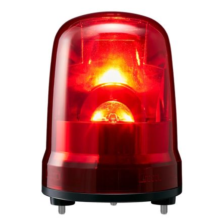 Patlite S Series Red Rotating Beacon, 24 V dc, Nut Mounted, LED Bulb, IP65 [SKP-M1J-R]; 288-1128