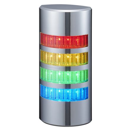 Patlite WE Series Multicolour Buzzer Signal Tower, 1 Lights, 24 V dc, Direct Mount [WE-402UB-LAN]; 288-1133
