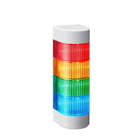 Patlite WME Series Multicolour Buzzer Signal Tower, 4 Lights, 24 V dc, Direct Mount [WME-402DFB-RYGB]; 288-1134