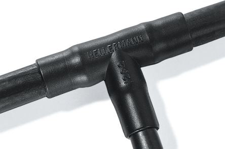 HellermannTyton T Joint Black, Polyolefin Cross Linked (POX), 13mm [412-02180 1202-1-G-PO-X-BK]; 288-1207
