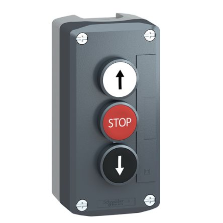 Schneider Electric Spring Return Control Station Switch - SPDT, Polycarbonate, Black, Red, IP66, IP69, IP69K [XALD326]; 288-2267
