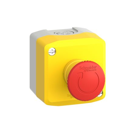Schneider Electric Turn to Release Control Station Switch - 2NC, Polycarbonate, Red, Emergency Stop, IP66, IP67, IP69K [XALK178FH7]; 288-2271