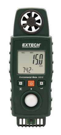 Extech EN510 Air Quality Monitor for Air Flow, Air Velocity, Altitude, Density, Dew Point, Heat Index, Humidity Ratio, [EN510]; 288-2304