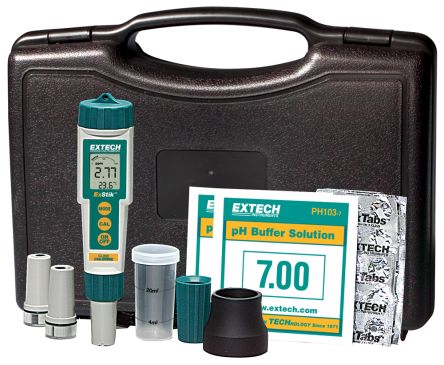 Extech EX900 pH Meter, ±0.01pH Accuracy, 0.01pH Resolution, 14pH Max, 90 °C Max [EX900]; 288-2307